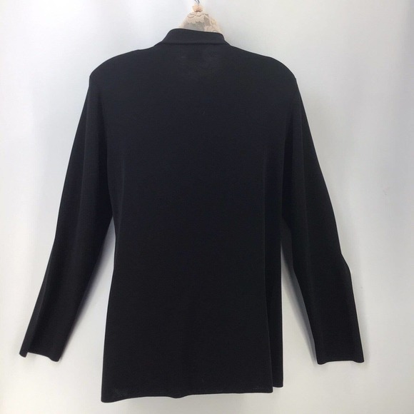 Misook Exclusively Small Button Front Cardigan Blue Black Colorblock Collared - Picture 5 of 12